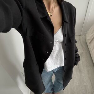 Vintage Jones New York Charcoal Long Blazer